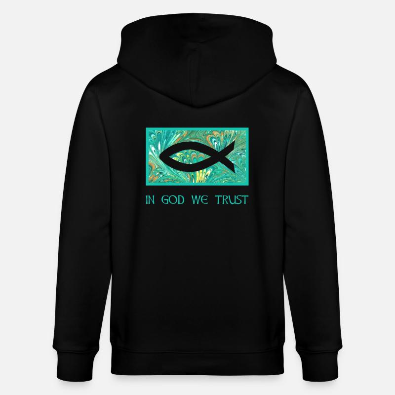 fisch ichthys e 71 - Veste à capuche bio CULTIVATOR Stanley/Stella Unisexe - noir