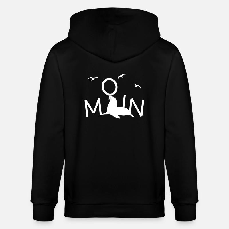 Moin Robbe Möwe - Stanley/Stella Unisex Bio-Kapuzenjacke CULTIVATOR  - Schwarz