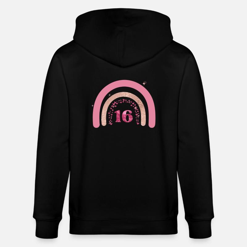 16e anniversaire rainbow rose - Veste à capuche bio CULTIVATOR Stanley/Stella Unisexe - noir