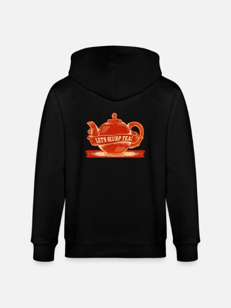 Red teapot Tea time - Stanley/Stella CULTIVATOR Unisex Organic Hooded Jacket - black