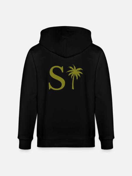 Lettre s vert Palm - Veste à capuche bio CULTIVATOR Stanley/Stella Unisexe - noir