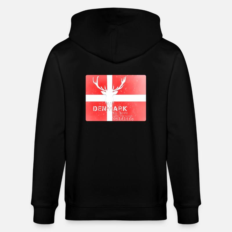 Danemark faune - Veste à capuche bio CULTIVATOR Stanley/Stella Unisexe - noir