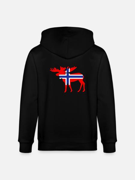 Norwegen - Elch - Stanley/Stella Unisex Bio-Kapuzenjacke CULTIVATOR - Schwarz