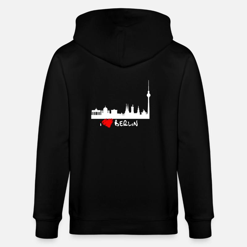 J'aime Berlin - Veste à capuche bio CULTIVATOR Stanley/Stella Unisexe - noir