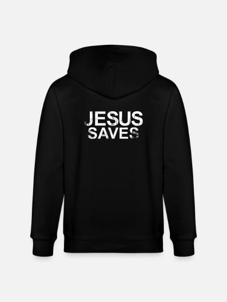 Jesus saves 2 - Stanley/Stella Unisex Bio-Kapuzenjacke CULTIVATOR  - Schwarz