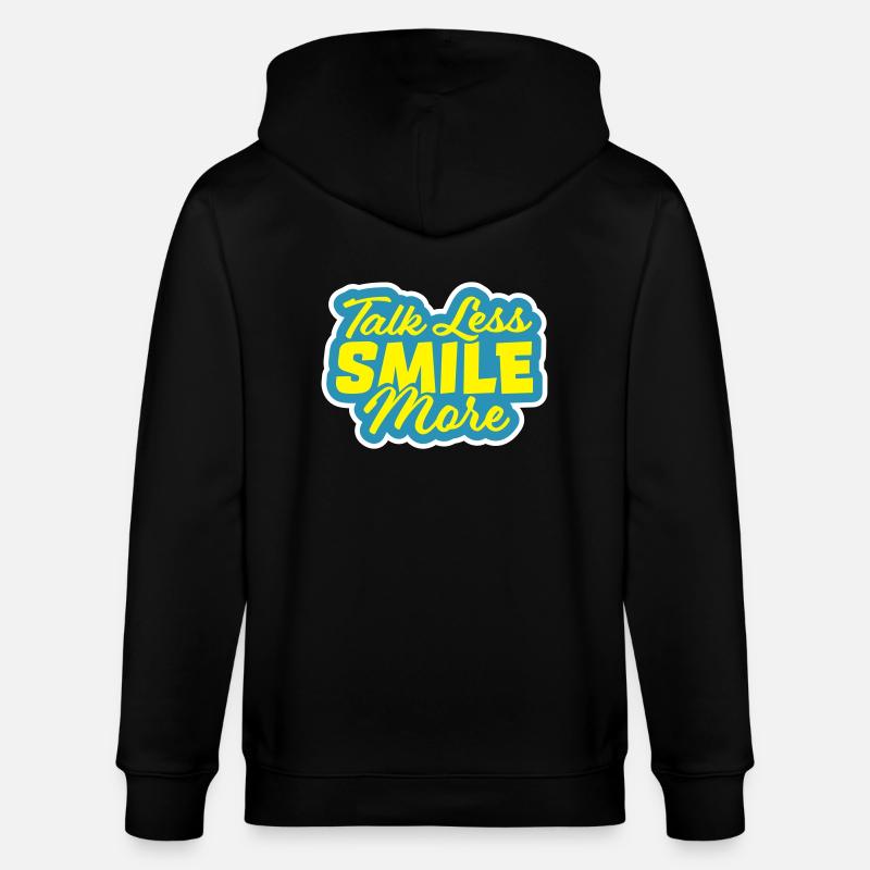 parler moins sourire plus - Veste à capuche bio CULTIVATOR Stanley/Stella Unisexe - noir