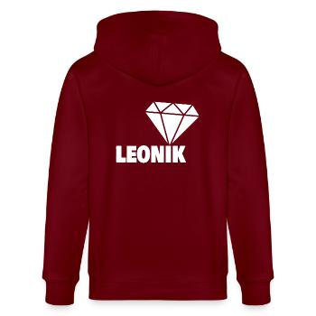 Gift for Leonik - Stanley/Stella CULTIVATOR  Unisex Organic Hooded Jacket - burgundy - Back - Anna (173cm)