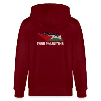 Palestine libre - Veste à capuche bio CULTIVATOR Stanley/Stella Unisexe - bordeaux - Dos - Anna (173cm)