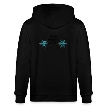 Schneeflocken - Stanley/Stella Unisex Bio-Kapuzenjacke CULTIVATOR  - Schwarz - Hinten - Anna (173cm)