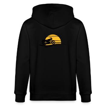 Fahrzeug - Simson Sonne - Stanley/Stella Unisex Bio-Kapuzenjacke CULTIVATOR  - Schwarz - Hinten - Anna (173cm)