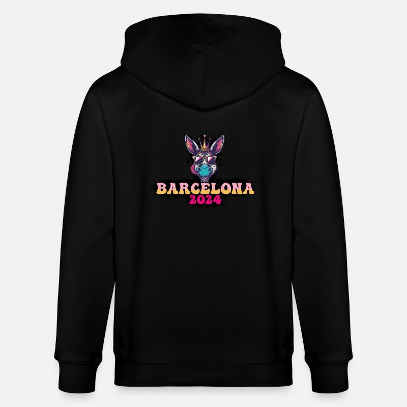 Barcelone 2024 Âne de fête - Veste à capuche bio CULTIVATOR Stanley/Stella Unisexe - noir