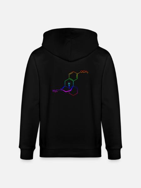 Dextromethorphan DXM Strukturformel - Stanley/Stella Unisex Bio-Kapuzenjacke CULTIVATOR  - Schwarz