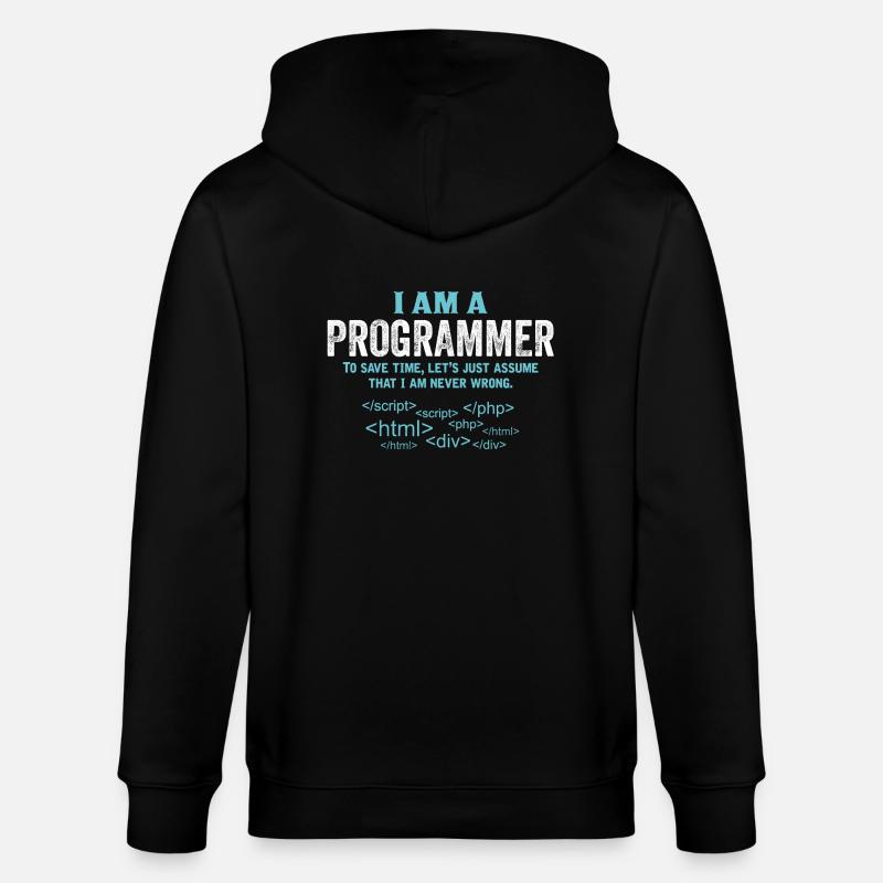 I Am A Programmer... - Stanley/Stella CULTIVATOR  Unisex Organic Hooded Jacket - black
