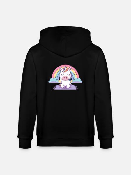 Yoga Unicorn - Stanley/Stella CULTIVATOR Unisex Organic Hooded Jacket - black