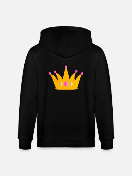 Pink Princess Crown - Stanley/Stella CULTIVATOR Unisex Organic Hooded Jacket - black