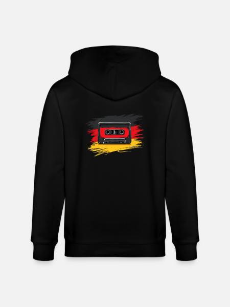 80s Mixtape Cassette Look - Stanley/Stella CULTIVATOR Unisex Organic Hooded Jacket - black