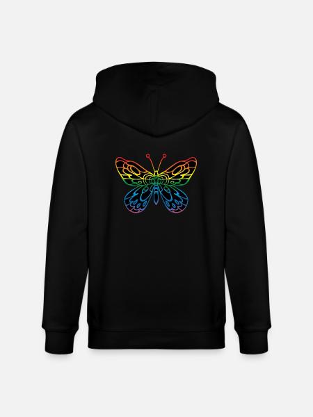 Butterfly - Stanley/Stella CULTIVATOR Unisex Organic Hooded Jacket - black