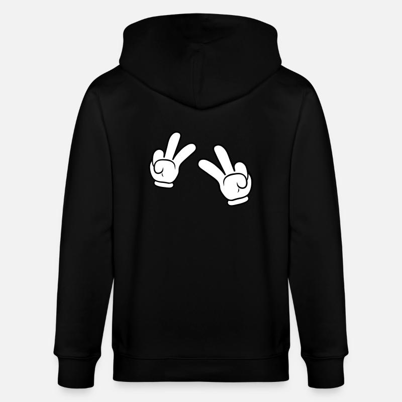 Comic Hands Peace Sign - Veste à capuche bio CULTIVATOR Stanley/Stella Unisexe - noir
