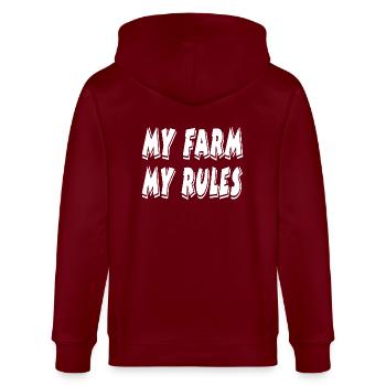 Ferme - Veste à capuche bio CULTIVATOR Stanley/Stella Unisexe - bordeaux - Dos - Anna (173cm)