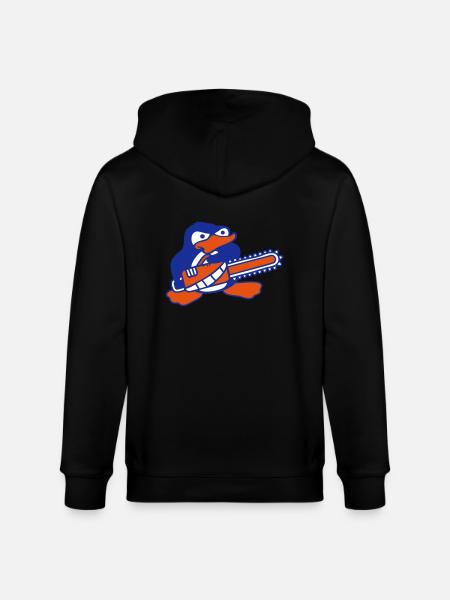Chainsaw Penguin Nasty Angry Saw - Stanley/Stella CULTIVATOR Unisex Organic Hooded Jacket - black