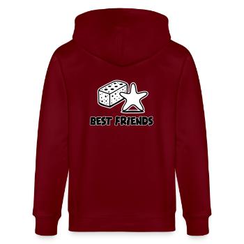 Éponge et étoile de mer - Best Friends Design - Veste à capuche bio CULTIVATOR Stanley/Stella Unisexe - bordeaux - Dos - Anna (173cm)