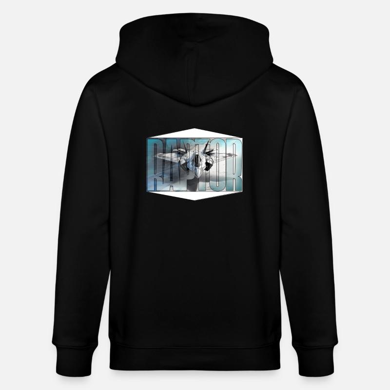 kampfjet ,raptor, - Stanley/Stella Unisex Bio-Kapuzenjacke CULTIVATOR  - Schwarz