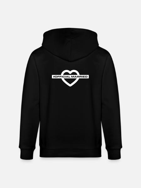 Married Wedding Heart - Stanley/Stella CULTIVATOR  Unisex Organic Hooded Jacket - black
