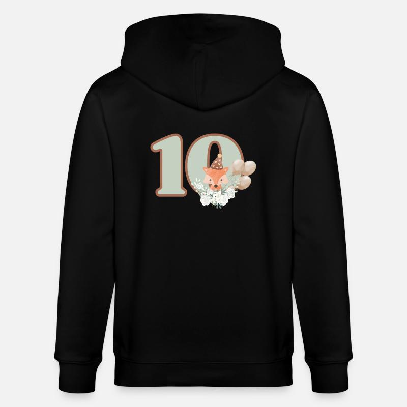 10e anniversaire renard fleurs - Veste à capuche bio CULTIVATOR Stanley/Stella Unisexe - noir