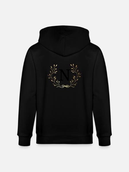 Buchstabe n Goldene Blumenkrone - Stanley/Stella Unisex Bio-Kapuzenjacke CULTIVATOR  - Schwarz