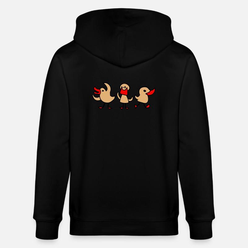 3 canards - Veste à capuche bio CULTIVATOR Stanley/Stella Unisexe - noir