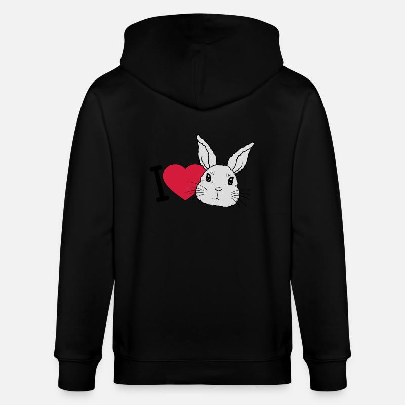 J’adore les lapins Logo - Veste à capuche bio CULTIVATOR Stanley/Stella Unisexe - noir