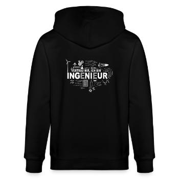 VERTRAU MIR - ICH BIN INGENIEUR - Stanley/Stella Unisex Bio-Kapuzenjacke CULTIVATOR  - Schwarz - Hinten - Anna (173cm)