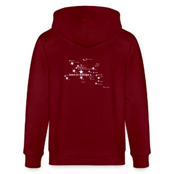 born in europe - Veste à capuche bio CULTIVATOR Stanley/Stella Unisexe - bordeaux - Dos - Anna (173cm)