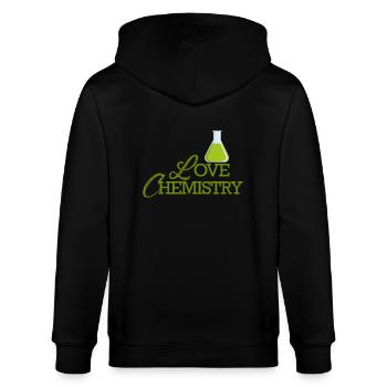 Chemiker / Chemie: Love Chemistry - Stanley/Stella Unisex Bio-Kapuzenjacke CULTIVATOR  - Schwarz - Hinten - Anna (173cm)
