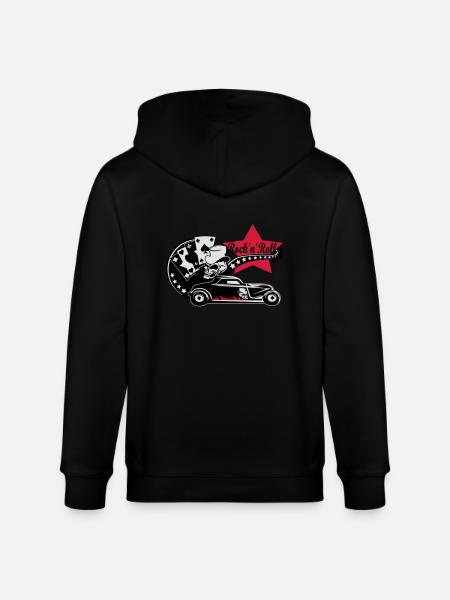 Hot Rod Rock'n'Roll - Stanley/Stella CULTIVATOR  Unisex Organic Hooded Jacket - black