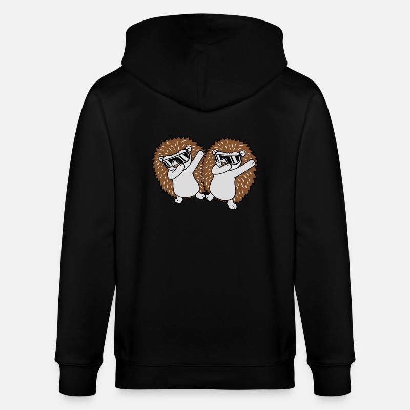 2 dabbing Igel Freunde - Stanley/Stella Unisex Bio-Kapuzenjacke CULTIVATOR  - Schwarz