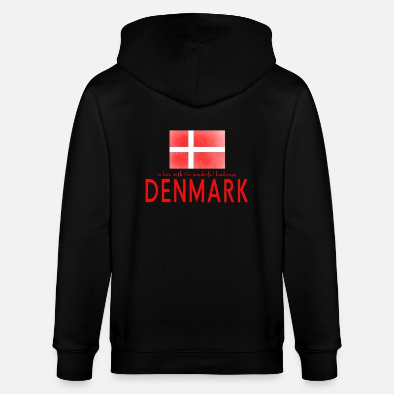 Dänemark Danmark - Stanley/Stella Unisex Bio-Kapuzenjacke CULTIVATOR  - Schwarz