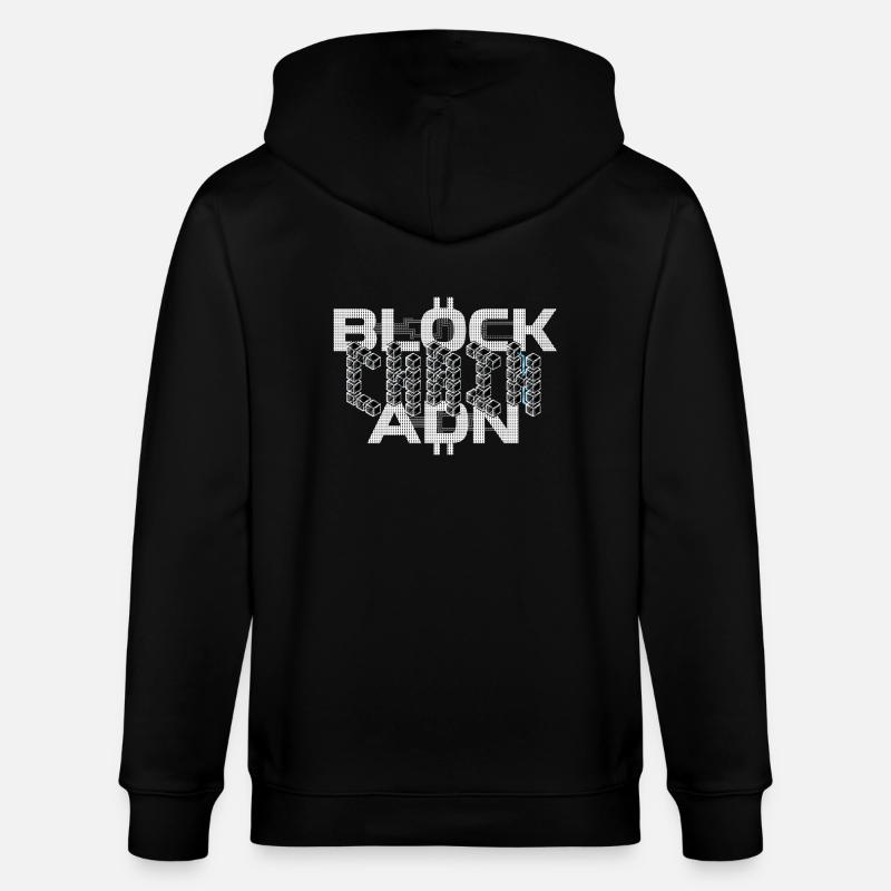 DNA-Blockchain - Krypto Bitcoin - Stanley/Stella Unisex Bio-Kapuzenjacke CULTIVATOR  - Schwarz