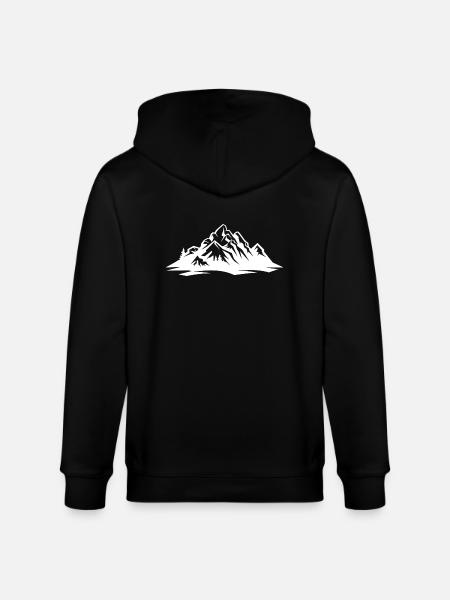 Mountains symbol silhouette nature - Stanley/Stella CULTIVATOR  Unisex Organic Hooded Jacket - black