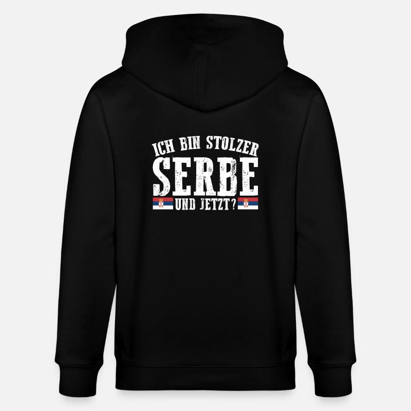 Serben Serbisch Serbien - Stanley/Stella Unisex Bio-Kapuzenjacke CULTIVATOR  - Schwarz