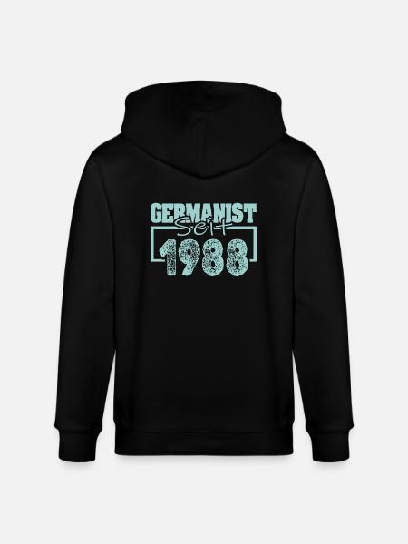 Germanist 1988 - Stanley/Stella Unisex Bio-Kapuzenjacke CULTIVATOR  - Schwarz