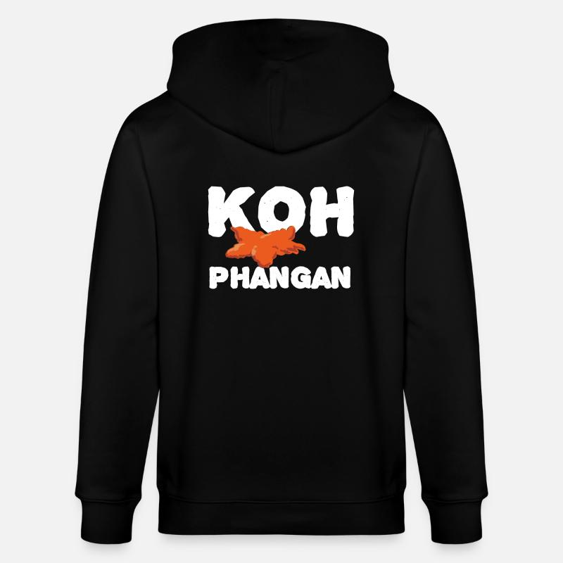 Texte de Koh Phangan - Veste à capuche bio CULTIVATOR Stanley/Stella Unisexe - noir