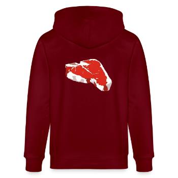 Steak - Stanley/Stella Unisex Bio-Kapuzenjacke CULTIVATOR  - Burgunderrot - Hinten - Anna (173cm)