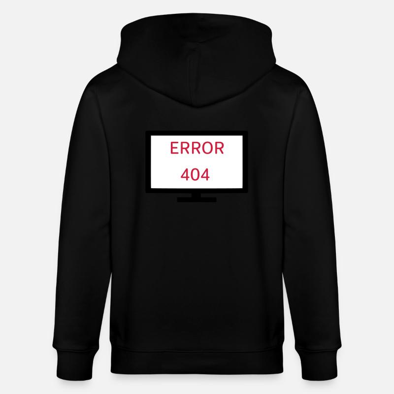 Computer Error 404 - Stanley/Stella CULTIVATOR  Unisex Organic Hooded Jacket - black