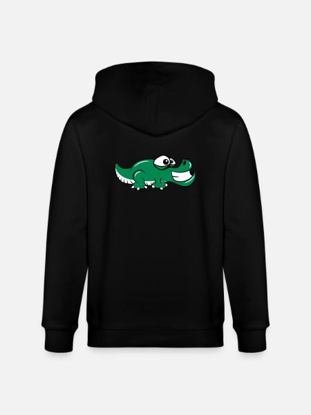Crocodile Reptile stupid - Stanley/Stella CULTIVATOR  Unisex Organic Hooded Jacket - black