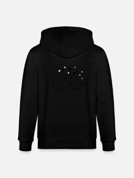 Moon and Stars Comic 02 - Stanley/Stella CULTIVATOR Unisex Organic Hooded Jacket - black