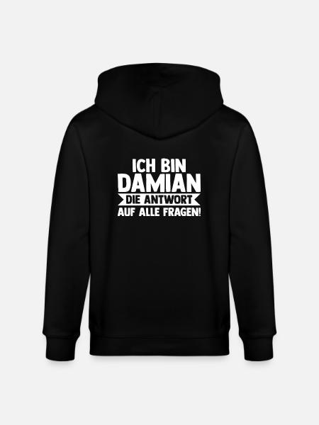 Prénom Damian - Veste à capuche bio CULTIVATOR Stanley/Stella Unisexe - noir