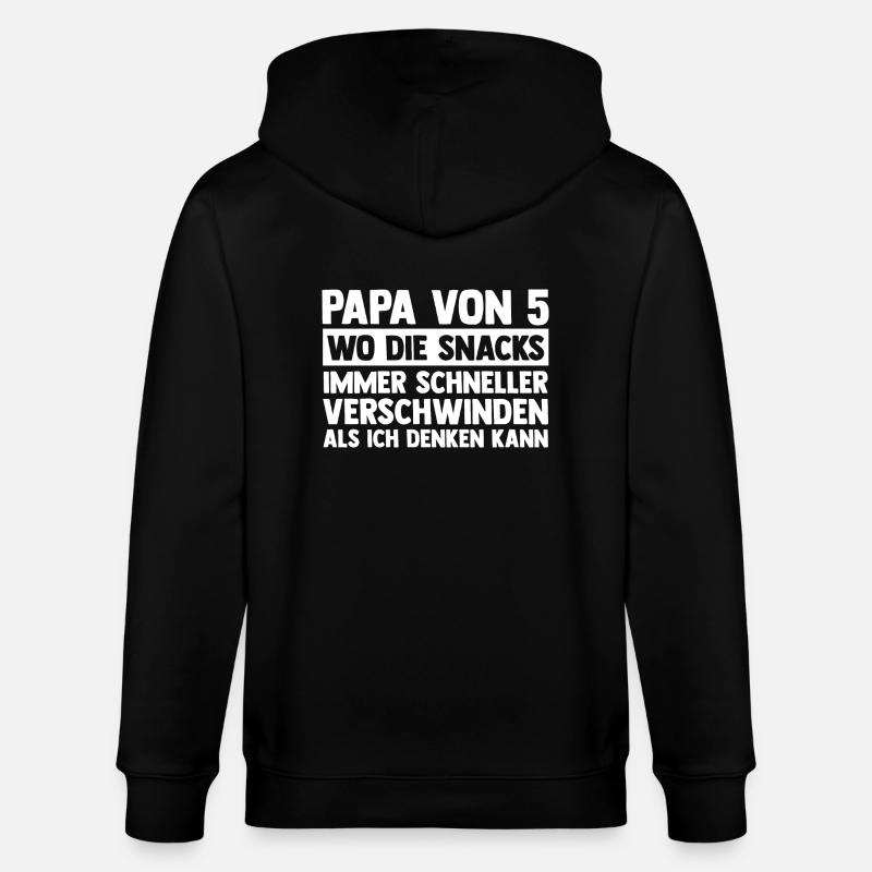 Papa de 5 enfants - Veste à capuche bio CULTIVATOR Stanley/Stella Unisexe - noir