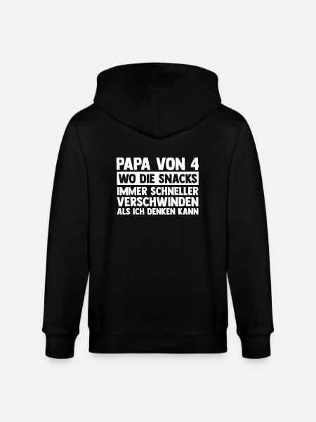 Dad of 4 children - Stanley/Stella CULTIVATOR  Unisex Organic Hooded Jacket - black