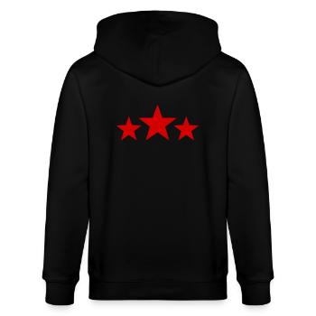 Étoiles rouges - Veste à capuche bio CULTIVATOR Stanley/Stella Unisexe - noir - Dos - Anna (173cm)